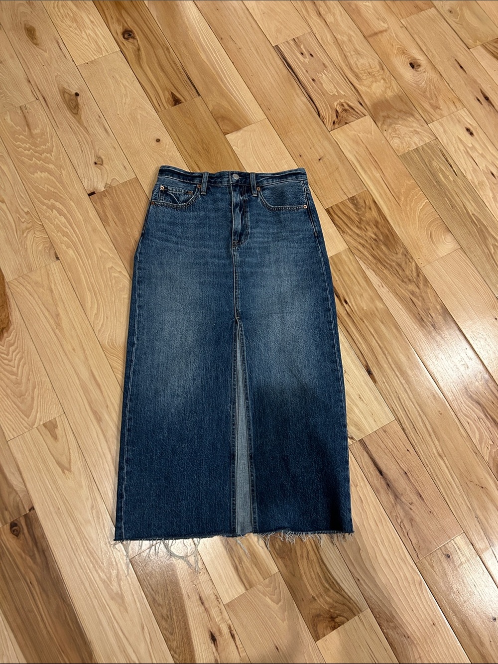 pistola Alice Blue Denim Midi Skirt
